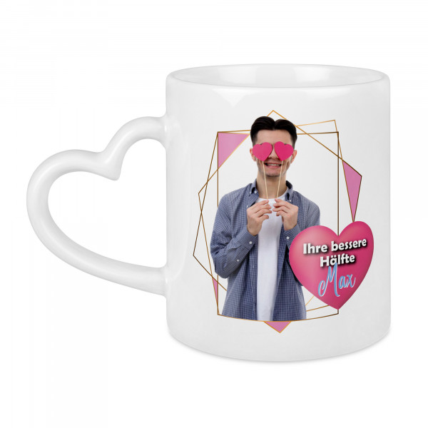 Mug en céramique avec anse coeur 330 ml